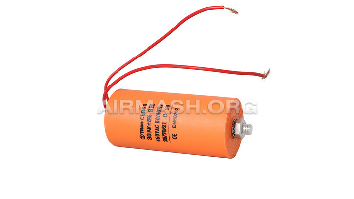 Конденсатор рабочий 30 мкФ/450В; кп 450~/42x83/5/-25~70C/пл/2L, мар